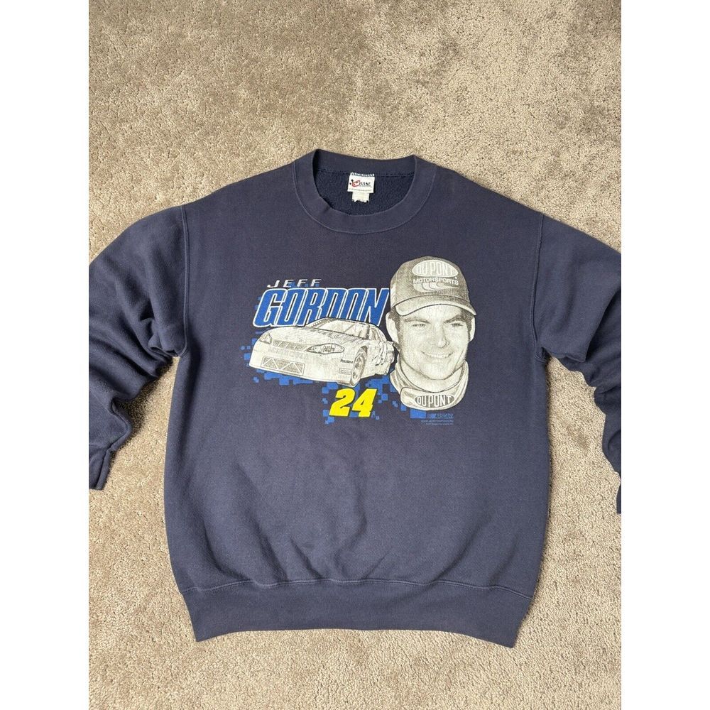 Vintage Mens Jeff Gordon NASCAR 2001 Sweatshirt Y2K American style Size M - Picture 3 of 9